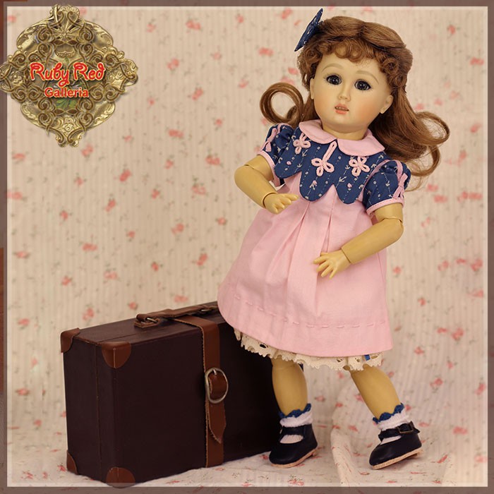 Short Sleeve Pink Dress Outfit for 11.5" Bleuette Doll (EC0071A)