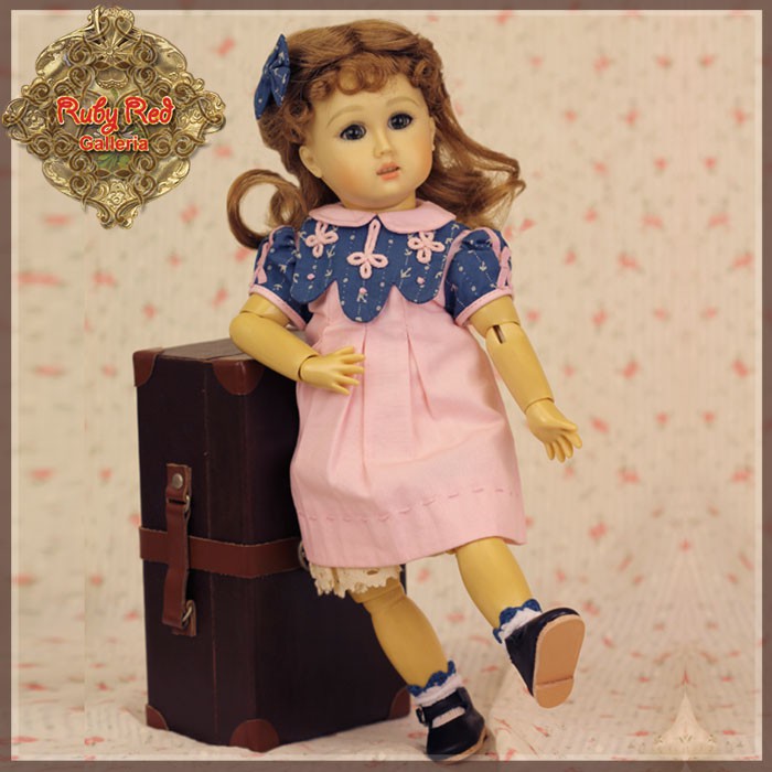 Short Sleeve Pink Dress Outfit for 11.5" Bleuette Doll (EC0071A)