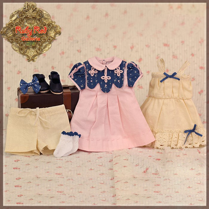 Short Sleeve Pink Dress Outfit for 11.5" Bleuette Doll (EC0071A)