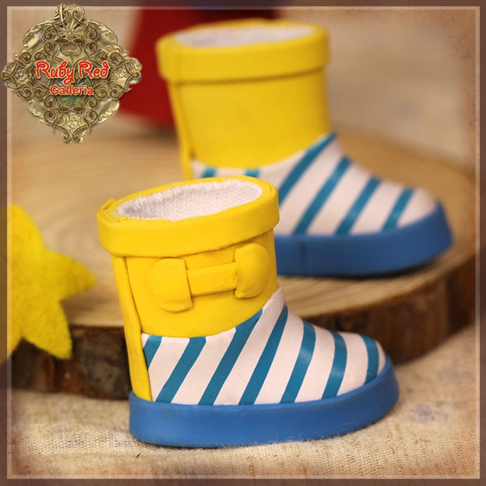 Yellow and Blue Short Rainboots for 8" Dolls (HH0020A)