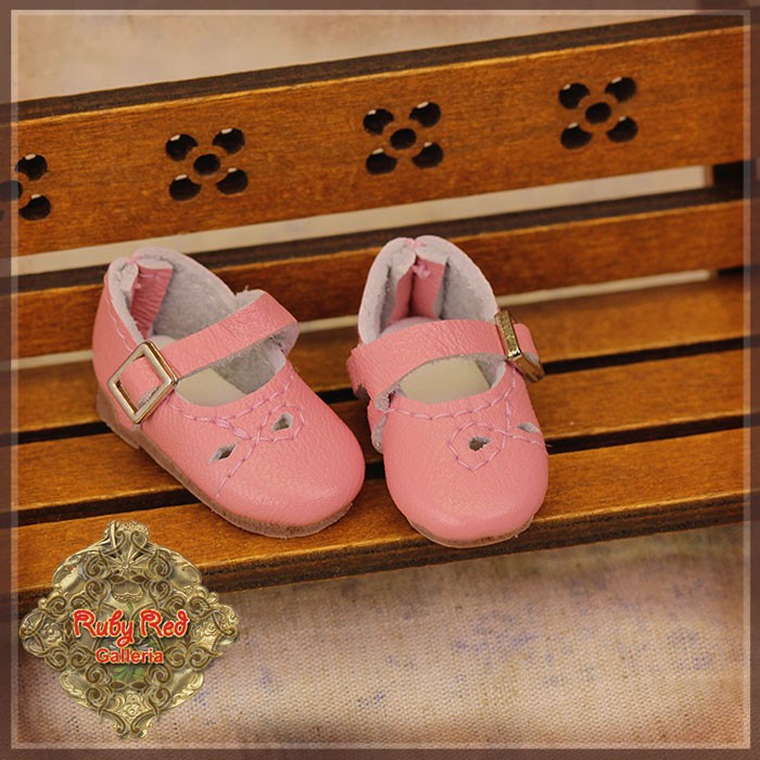 Pink Real Leather Shoes for 8" Dolls (HH0024A)