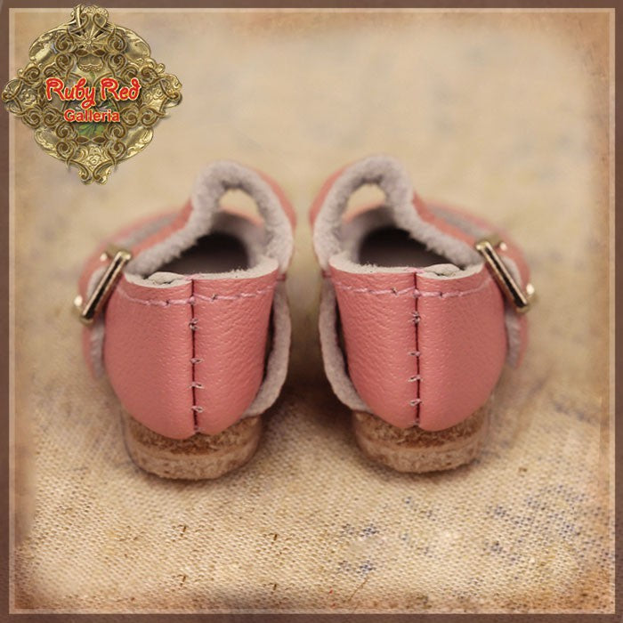 Pink Real Leather Shoes for 8" Dolls (HH0024A)