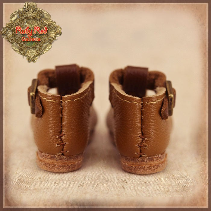 Brown Real Leather Shoes for 8" Dolls (HH0025A)
