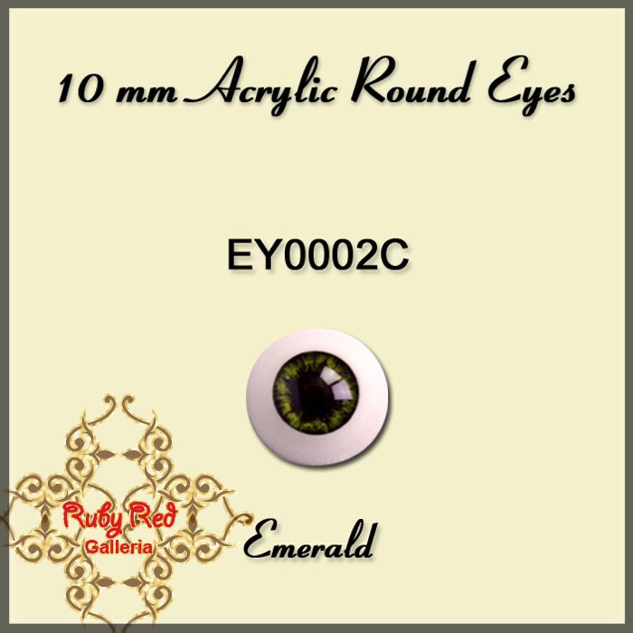10mm Emerald Misty Acrylic Eyes (EY0002C)