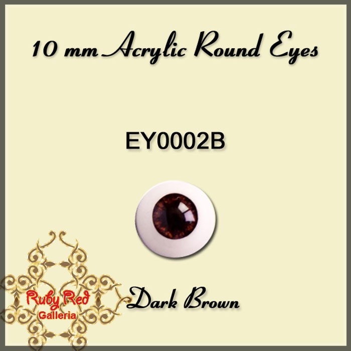 10mm Dark Brown Misty Acrylic Eyes (EY0002B