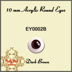 10mm Dark Brown Misty Acrylic Eyes (EY0002B