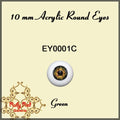 10mm Green Round Acrylic Eyes (EY0001C)