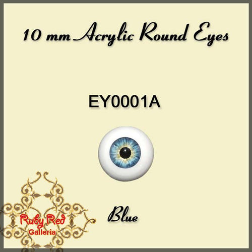 10mm BLUE Round Acrylic Eyes (EY0001A)