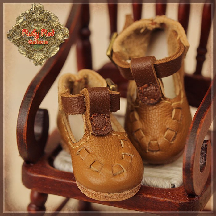 Brown Real Leather Shoes for 8" Dolls (HH0025A)