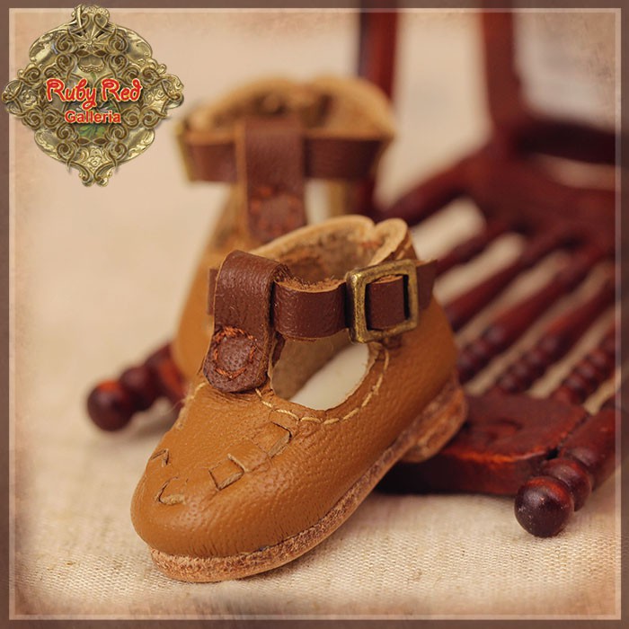 Brown Real Leather Shoes for 8" Dolls (HH0025A)