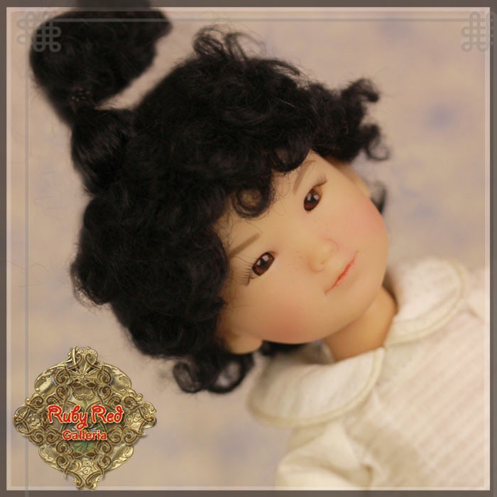 Black Mohair Wig for 8" Dolls (HD0006A)