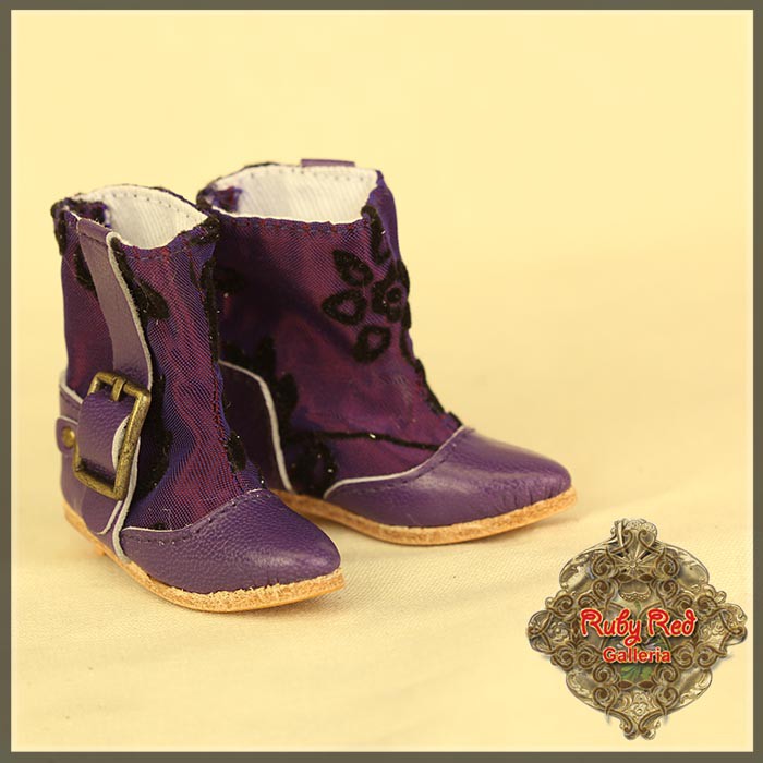 Purple Boots with Embroidery for 11.5" Bleuette Doll (EH0043A)
