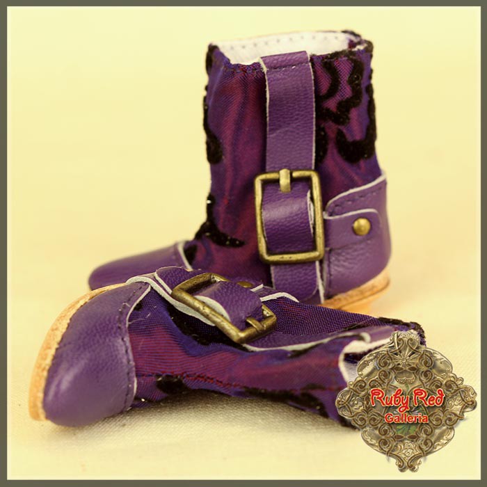 Purple Boots with Embroidery for 11.5" Bleuette Doll (EH0043A)