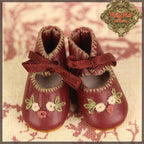 Wine Red Leather Shoes for 11.5" Bleuette Doll (EH0042A)