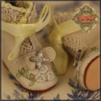 Beige Leather Boots with Embroidery for 11.5" Bleuette Doll (EH0041A)