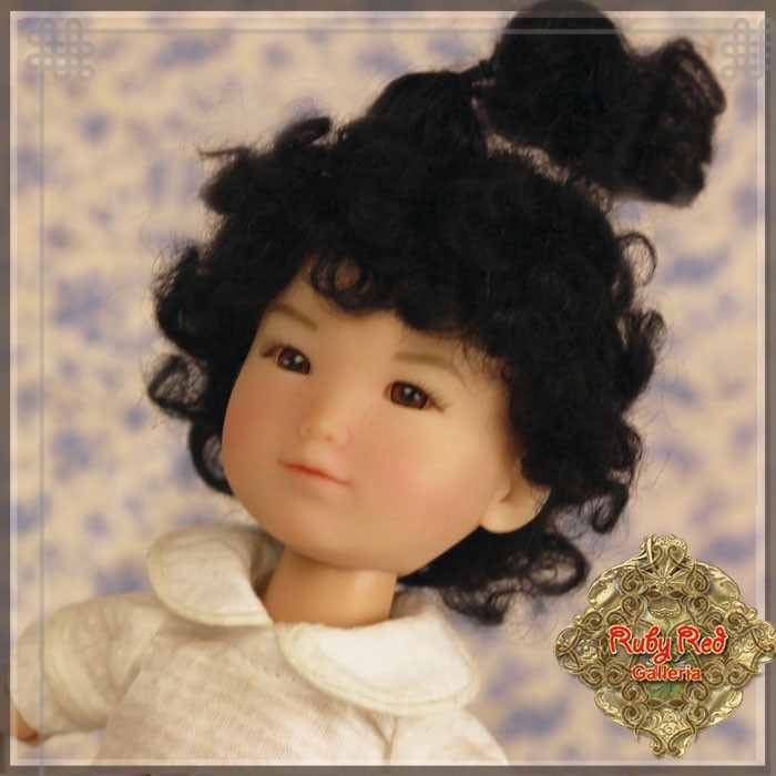 Black Mohair Wig for 8" Dolls (HD0006A)