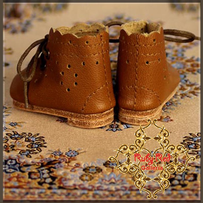 Brown Leather Short Boots for 11.5" Bleuette Doll (EH0039B)