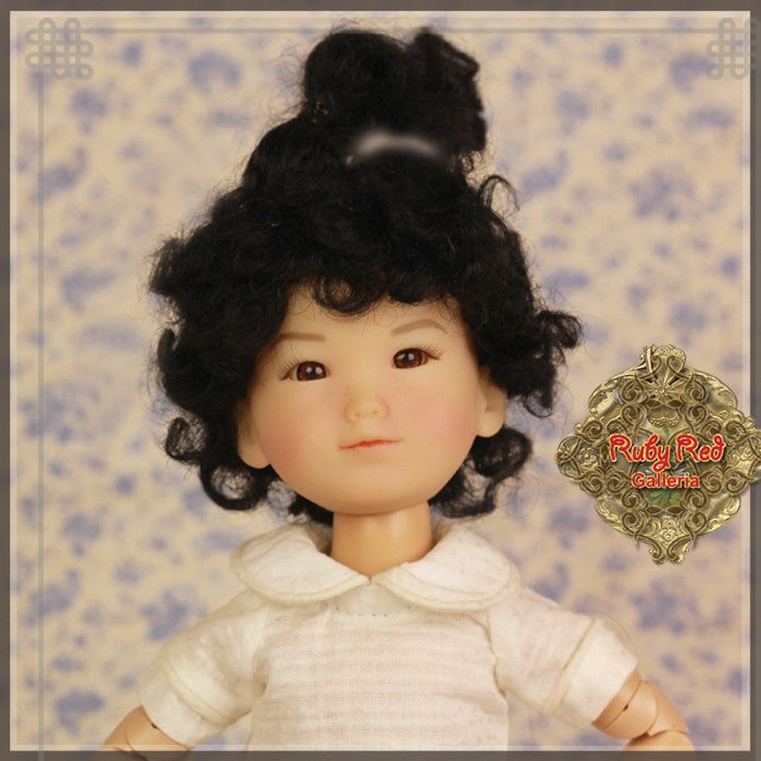 Black Mohair Wig for 8" Dolls (HD0006A)