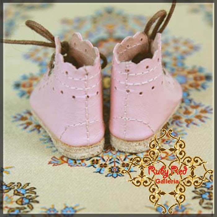 Pink Leather Short Boots for Bleuette Doll (EH0039A)