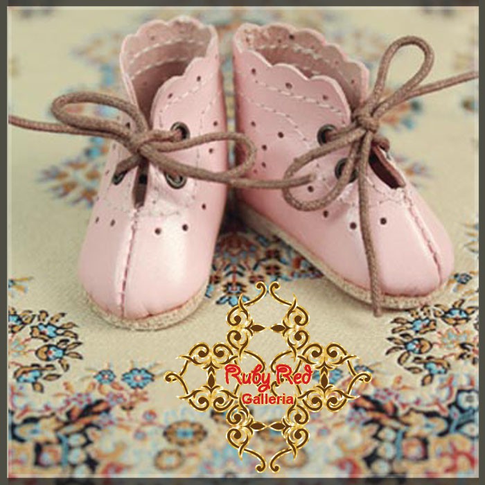 Pink Leather Short Boots for Bleuette Doll (EH0039A)