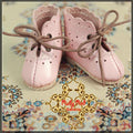 Pink Leather Short Boots for Bleuette Doll (EH0039A)