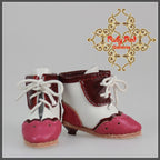 Pink & White Leather Boots for 11.5" Bleuette Doll (EH0037A)