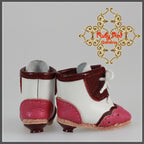 Pink & White Leather Boots for 11.5" Bleuette Doll (EH0037A)