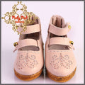 Pink Leather Shoes with Embroidery for 11.5" Bleuette Doll (EH0033A)