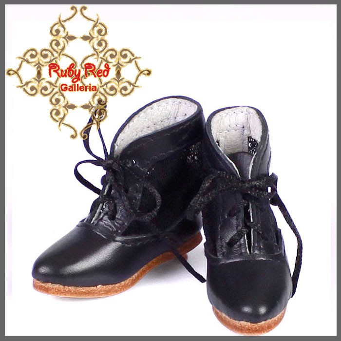 Black Leather & Lace Boots for 11.5" Bleuette Doll (EH0032C)