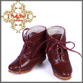 Burgundy Leather & Lace Boots for 11.5" Bleuette Doll (EH0032B)
