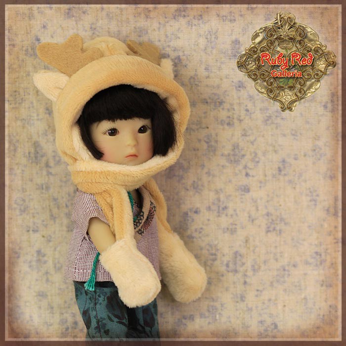 Animal Hat with Gloves for Yu Ping (Beige Version) (HZ0016B)