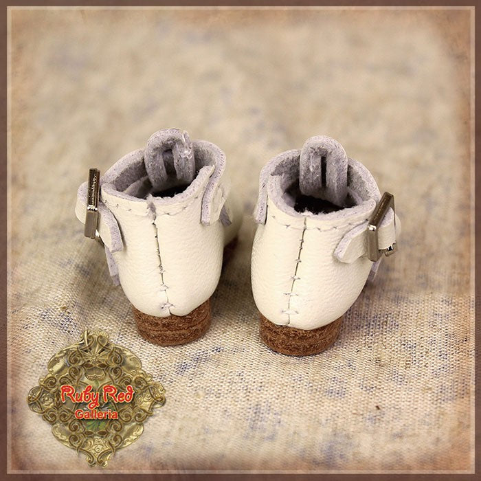 White Real Leather Shoes for 8'' Dolls (HH0028A )