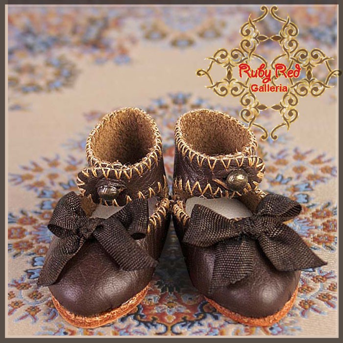 Brown Leather Shoes for 11.5" Bleuette Doll (EH0025A)