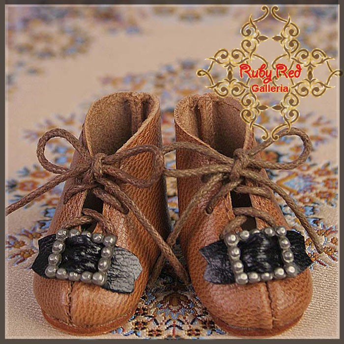 Brown Leather Shoes for 11.5" Bleuette Doll (EH0024A)