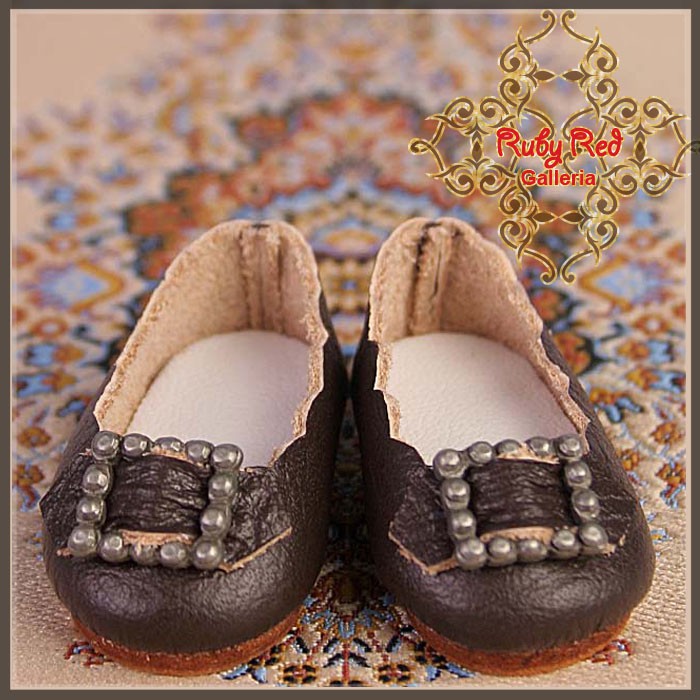 Brown Leather Shoes for 11.5" Bleuette Doll (EH0023A)