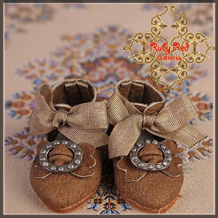 Brown Leather Shoes for 11.5" Bleuette Doll (EH0021A)