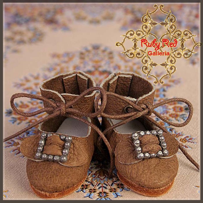 Brown Leather Shoes for 11.5" Bleuette Doll (EH0020A)