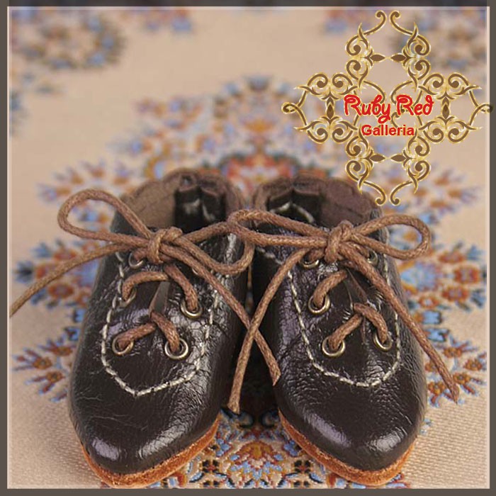 Dark Brown Leather Shoes for 11.5" Bleuette Doll (EH0017A)