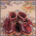 Burgundy Leather Shoes for 11.5" Bleuette Doll (EH0015A)