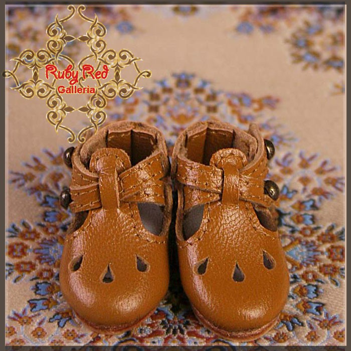 Brown Leather Shoes for 11.5" Bleuette Doll (EH0013A)