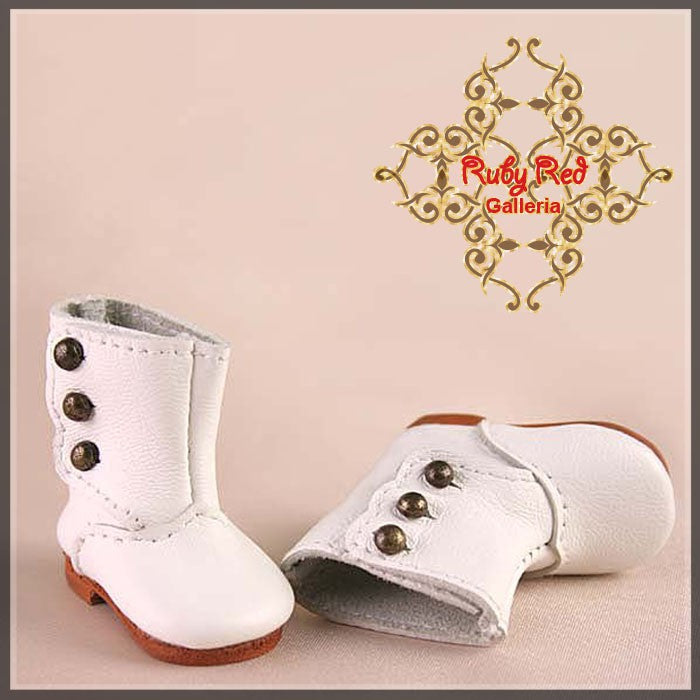 White Leather Shoes for 11.4" Bleuette Doll (EH0009A)
