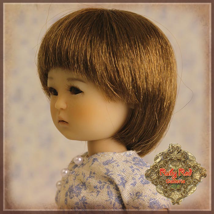 Brown Bob Human Hair Wig for 8" Dolls (HD0007A)