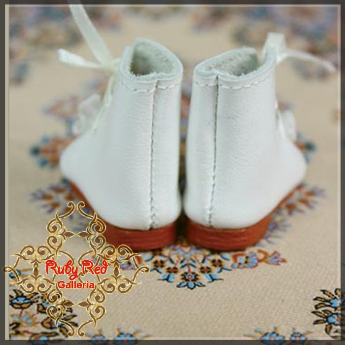 White Leather Shoes for 11.5" Bleuette Doll (EH0007B)