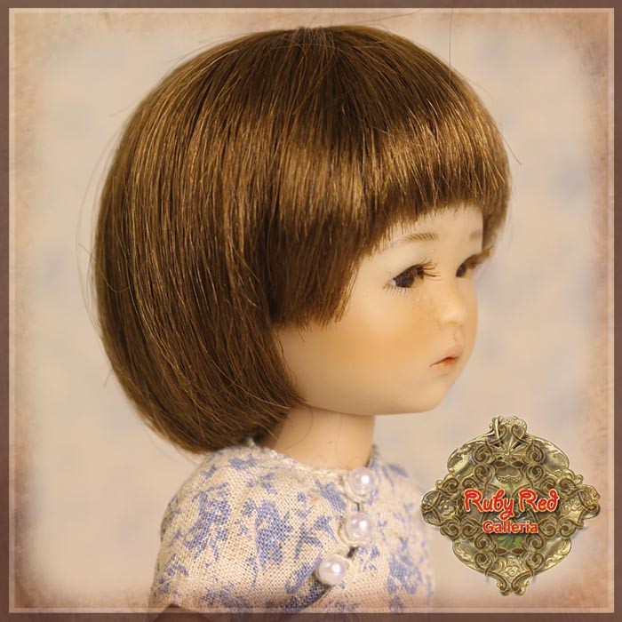 Brown Bob Human Hair Wig for 8" Dolls (HD0007A)