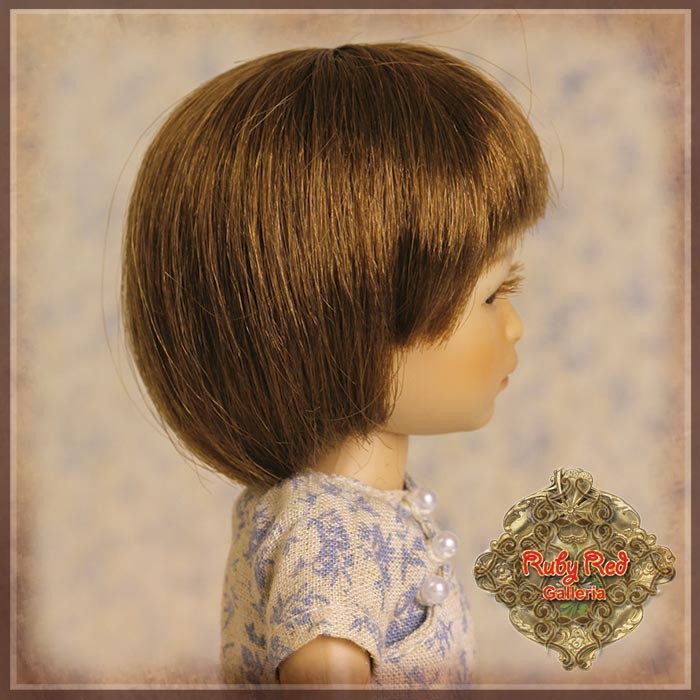 Brown Bob Human Hair Wig for 8" Dolls (HD0007A)