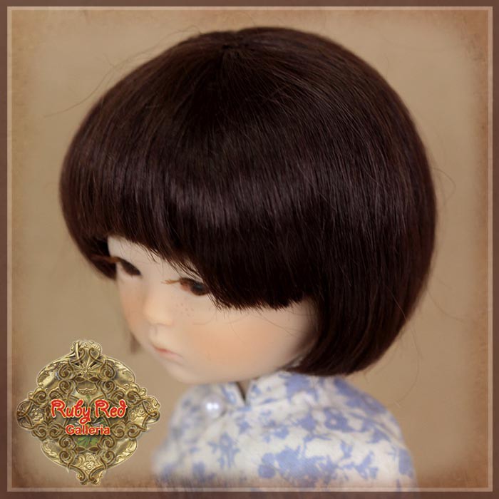 Brunette Bob Mohair Wig for 8" Dolls (HD0007B)
