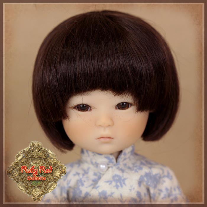 Brunette Bob Mohair Wig for 8" Dolls (HD0007B)