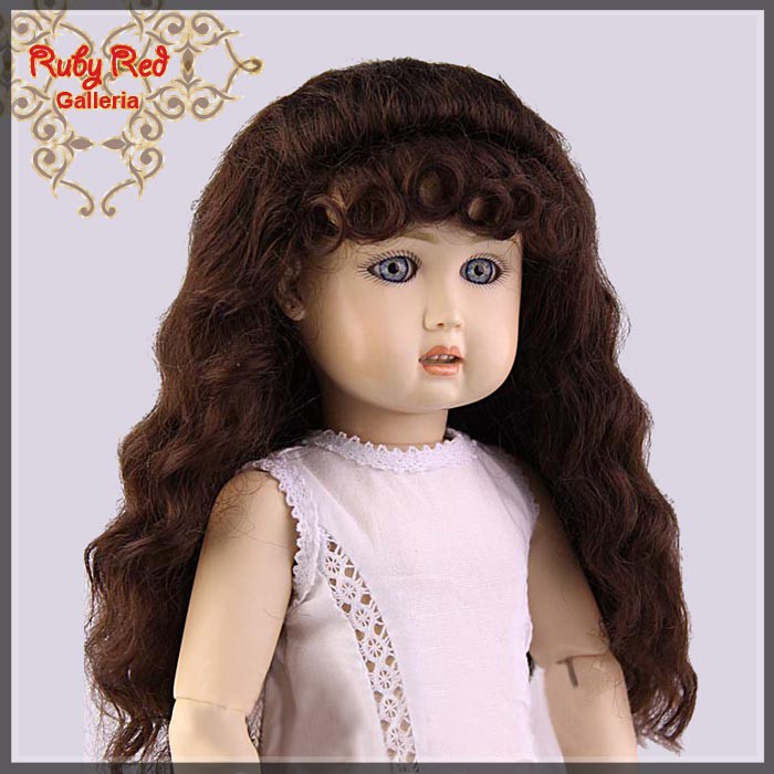Medium Brown Mohair Wig for 11.5" Bleuette Doll (ED0010M7)