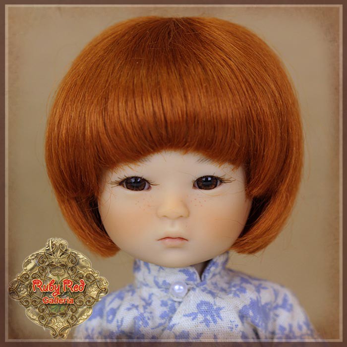 Red Bob Mohair Wig for 8" Dolls (HD0007C)