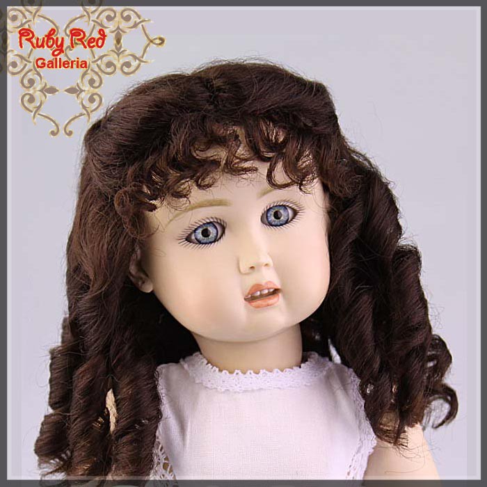 Medium Brown Mohair Wig for 11/5" Bleuette Doll (ED0009M7)